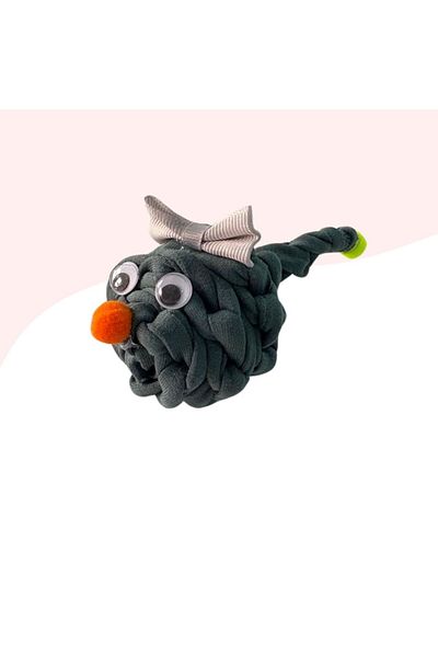 Miçikopet Knitted Cat Toy with Rattle 9cm Gray