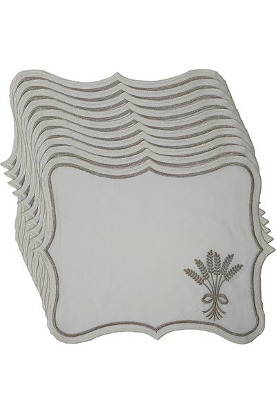 NB Neubella Home Nerina 10 Piece Luxury American Service Presentation Embroidered Cover Set Carefree 10-Person Dowry Linen Set