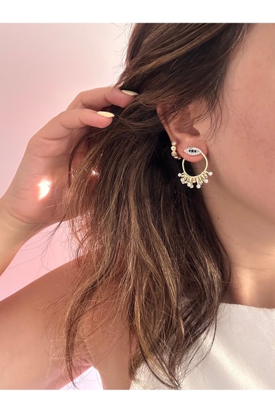 YENGEÇ Eye Detail Hoop Earrings