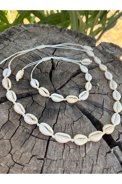 Melays Seashell Necklace Bracelet Suit