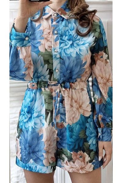GLAMSI Cotton Jumpsuit With 3D Floral Prints