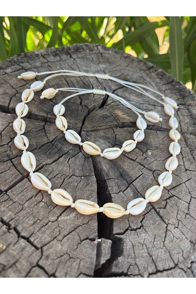 Melays Seashell Necklace Bracelet Suit