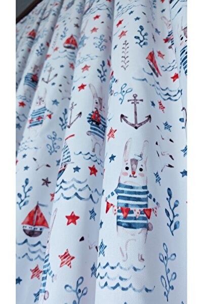 Yuka Παιδικό και βρεφικό δωμάτιο φόντο κουρτίνα βελούδινη υφή ιστός θέμα ιστός θαλάσσης τυπωμένο ΜΟΝΟ ΦΥΛΑΚΤΙΚΟ 1/2,5 Μεσαίο πλισέ