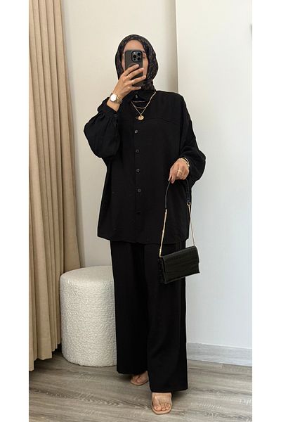 MERİÇ BOUTİQUE Summer Strawberry Linen Wide-Fit Piping Suit