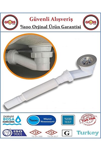 GrossAVM Duş Teknesi Gider Sifonu - Duşakabin Tekne Tropleni Körüklü