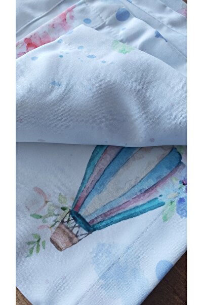 Yuka Φόντο Παιδικού και Βρεφικού Δωματίου Κουρτίνα Βελούδινη Μοτίβο Ιπτάμενο Μπαλόνι Τυπωμένο ΜΟΝΟ ΦΥΛΑΚΤΙΚΟ Επίπεδη Ραφή Χωρίς Πιέτες