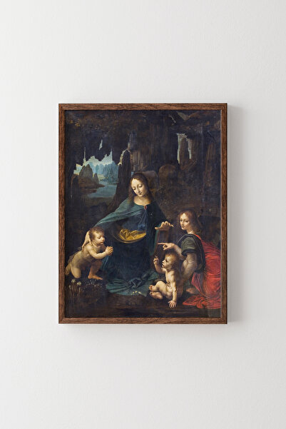 epiqart The Virgin of the Rocks - Wooden Patterned Frame