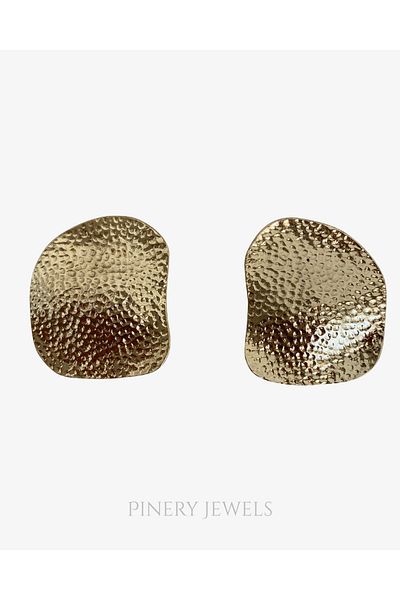 Pinery Jewels Pair of Crushed Plate 4.5 cm Women's Earrings