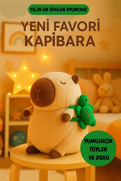 sebura Large Size Capybara Toy Capybara Soft Furry Plush Toy 40 cm
