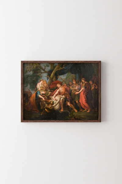 epiqart Lamentul lui Achilles pentru moartea lui Patroklos - Cadru cu model din lemn