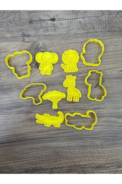 KSTECH Cute Safari Themed Cookie Mold, Play Dough Mold, Clay Mold Set