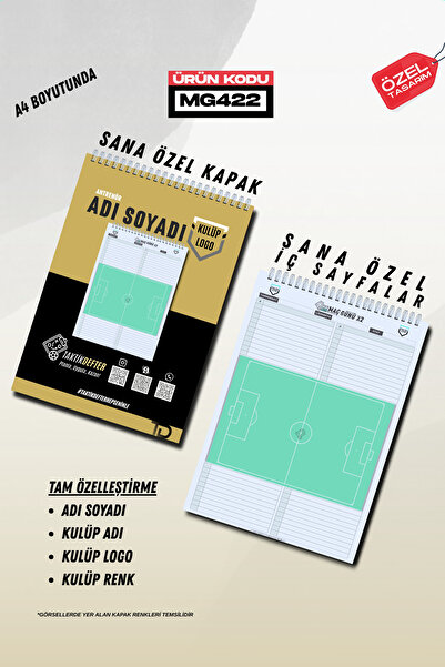 Tasarım Matbaa Futbol Maç Günü X2 Defteri