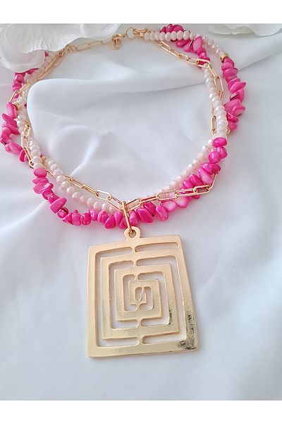 İPAR AKSESUAR Amazonite Natural Stone Stylish Necklace