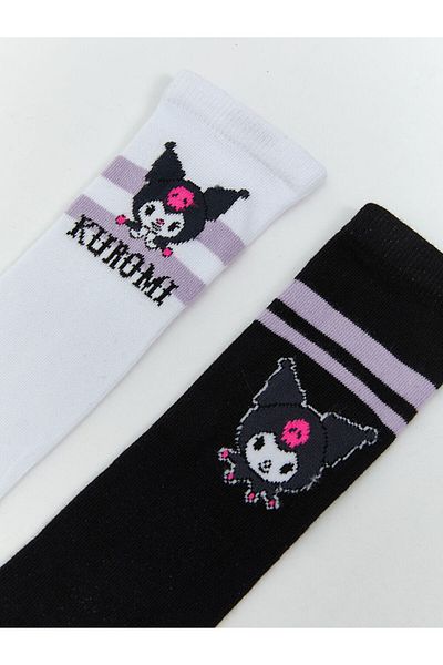 LC Waikiki Чорапи до коляното за момичета с шарка Kuromi, нов сезон, 2 броя - S5OH24Z4