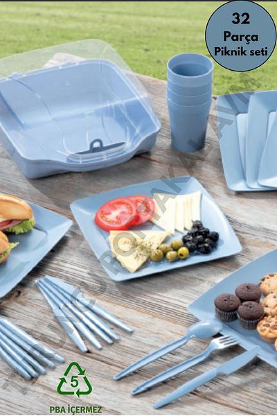 Turuncu Portakal Quality Magic Camping and Picnic Set with Bag for 6 People (32 Pieces Boxed)