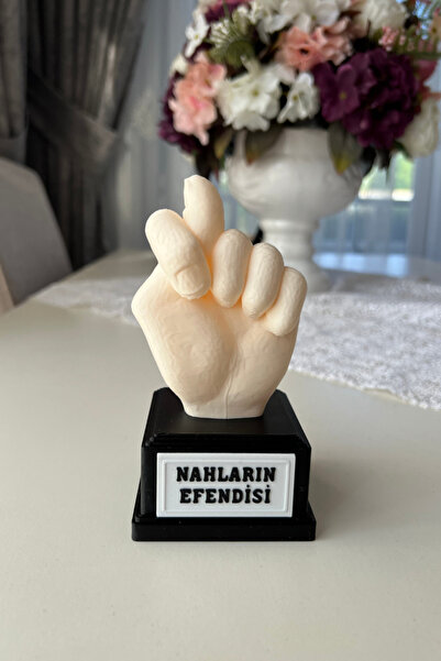 lina hobby Nahların Efendisi El Heykeli - Dekoratif Mizahi Büst (Toplam 14 cm) - Masaüstü Ofis Hediyesi