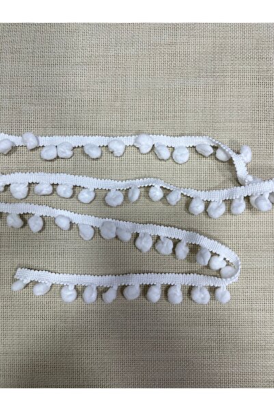 Düğmeci Mustafa Şerit ponpon beyaz 5 metre