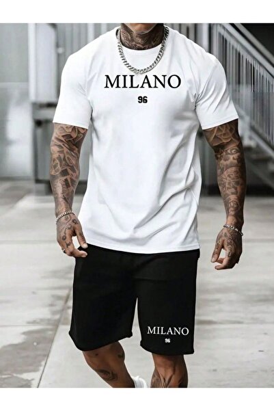 LAYORA Milano 96 Men's Summer Shorts Set – Black and White Stylish Combination