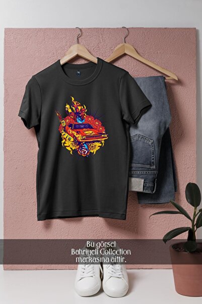 Bahriyeli Collection Oversize Red and Yellow Ride or Die Car Designed Unisex ...