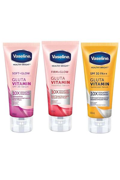 Vaseline Vitamin Glutathione Set SPF20 Youth Serum and Sun Protection 180ml Each