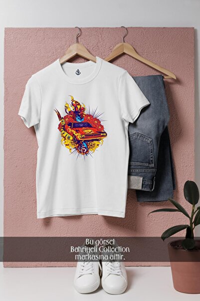 Bahriyeli Collection Oversize Red and Yellow Ride or Die Car Designed Unisex ...