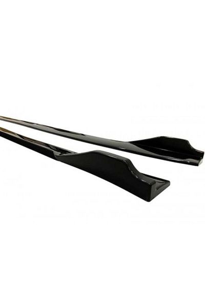 DELUXETUNING Set 2 Prelungiri praguri tuning 210 cm, negru lucios cu buza neagra