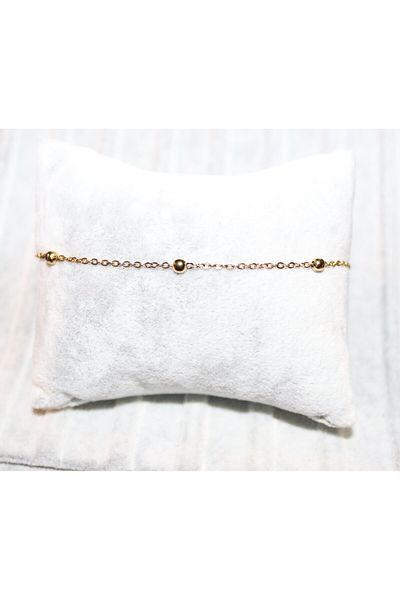 AGB Custom Hand Made Design Stainless Steel Gold Color Chain Anklet (18,5+5 cm)