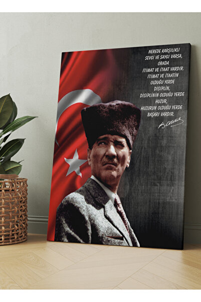 Design Art House Atatürk Kanvas Tablo Ev Ofis İşyeri Dekorasyon Tasarım Kanvas Tablo