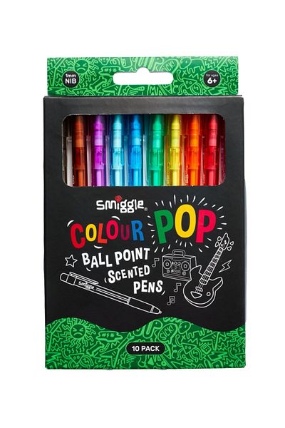 SMIGGLE - Colorful Pop Ballpoint Scented Pens X10