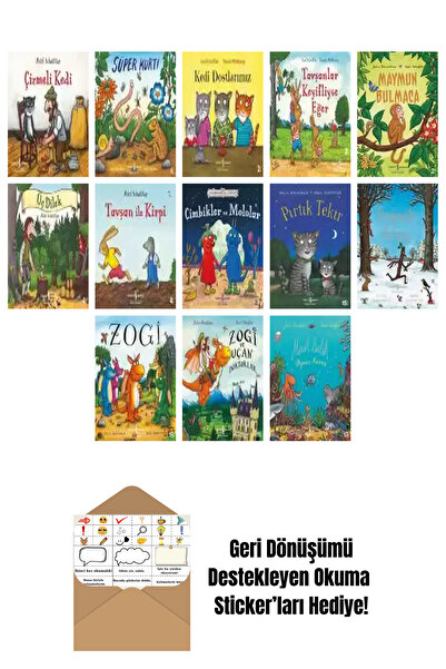 TÜRKİYE İŞ BANKASI KÜLTÜR YAYINLARI Axel Scheffler 14 Kitap Seti + Okuma Stic...