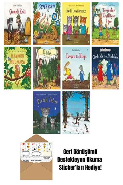 TÜRKİYE İŞ BANKASI KÜLTÜR YAYINLARI Axel Scheffler 10 Kitap Seti + Okuma Stic...