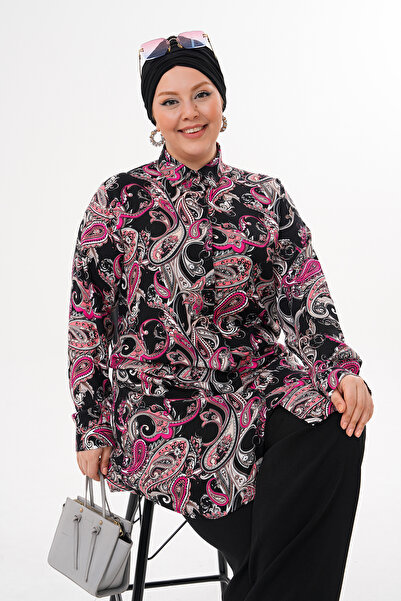 Polologin Butik Pink Paisley Patterned Tunic