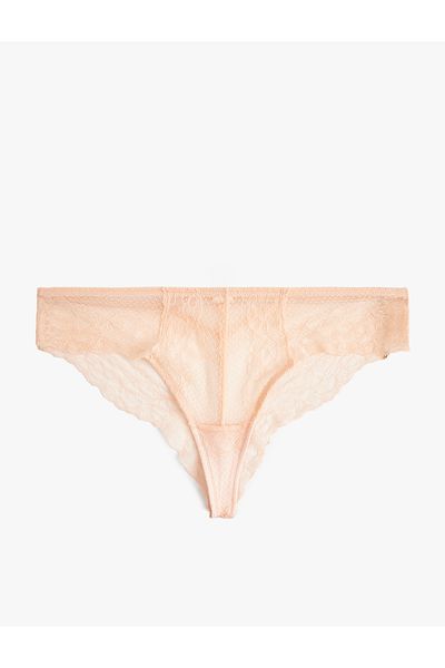 Koton New Season Comfortable Fit Transparent Lace Brazilian Panties