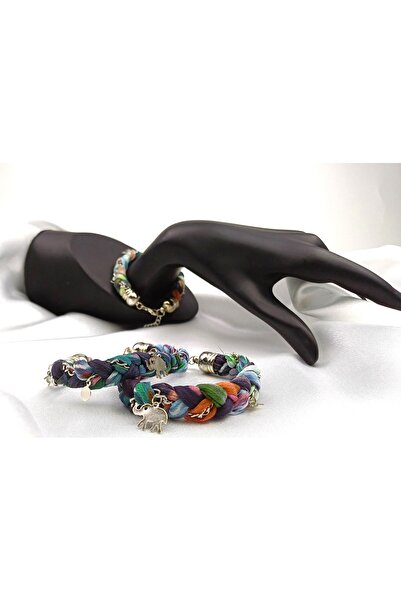 SYAZE Şifon Kumaş Örme Zincir Detaylı Bileklik