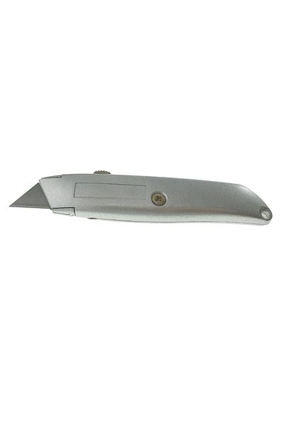 flores Metal cutter with retractable blade, 153 x 35 x 20mm, self-locking, gray