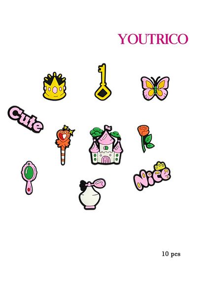 Youtrico 10pcs Princess Style Jibbitz Charms for Crocs - Slipper Ornament