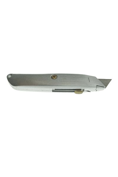 flores Metal cutter with retractable blade, 153 x 35 x 20mm, self-locking, gray