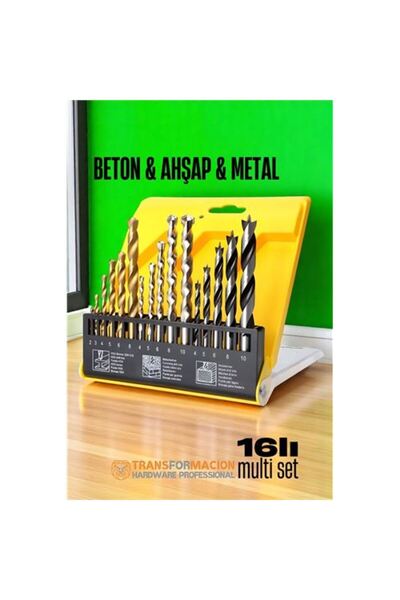 HALL BREATHE Çok amaçlı matkap ucu seti, 16 parça, beton, metal, ahşap için i...