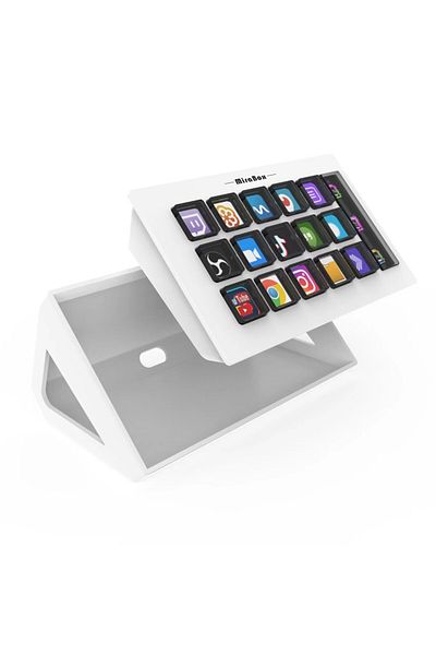 JIMITU White Stream Dock Mini Visual Keyboard 15Keys StreamDeck LCD Button Live Content Creation Controller