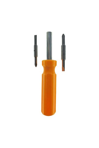 OEM 4in1 screwdriver, with 118x11mm shaft, 2 straight heads of 5 and 6 mm, 2 cross heads of 5 and 6 mm