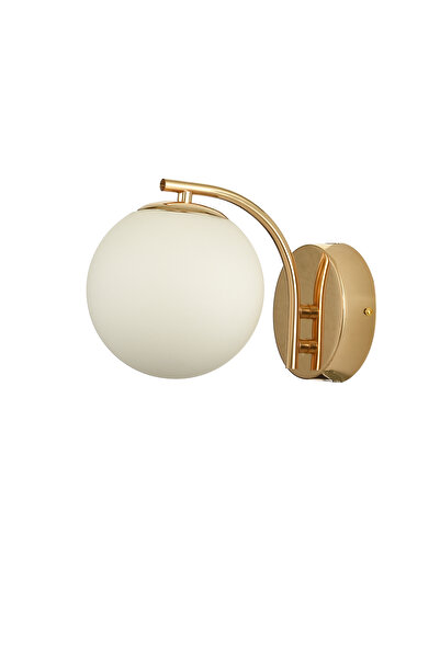 Avizemoda Miya Sconce White Glass Living Room Modern Wall Sconce (Gold Plated)