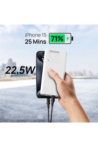 Romoss Power Bank 20000mAh, 22.5W Fast Charging, 3 Ports. Compatible with iPhone 12-16. Android, etc