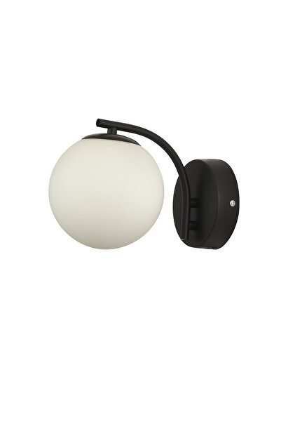 Avizemoda Miya Sconce White Glass Living Room Modern Wall Sconce (Black)