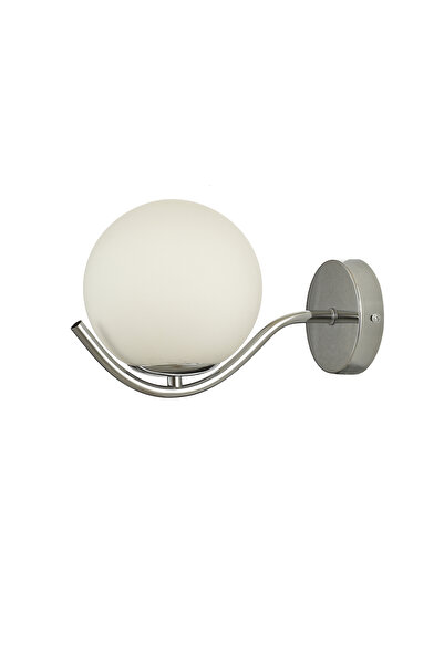Avizemoda Ranya Wall Sconce White Glass Living Room Modern Wall Sconce (Chrome Plated)