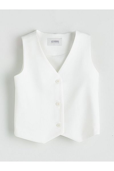 LC Waikiki New Season V-Neck Girl's Classic Vest - S5Ql39Z4