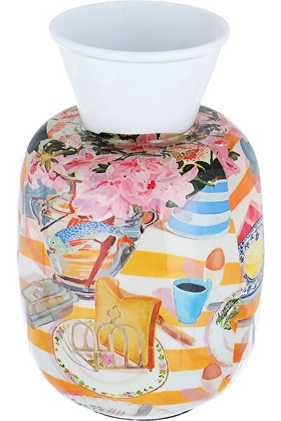 Generic Al Saif Gallery Steel Vase, 10 x 16 cm - Multicolour