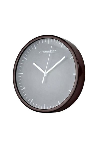 ESPERANZA Esperanza EHC010K wall clock, line display, Budapest model, brown dial, black background, 20cm
