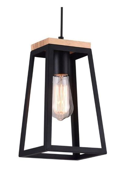 Platinet PLATINET Pendant - IKAR, E27, 1x40W, Metal / Wood, Black