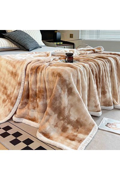 CHIRASO Cocolino CHIRASO Blanket, Gradient Pattern, 200x230cm, Soft and Warm, light brown