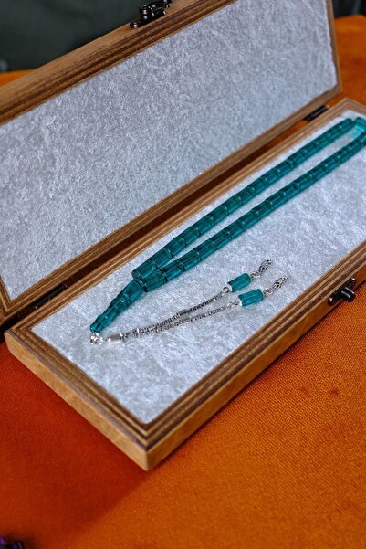 dergah tesbih تصميم فضي Fire-i Crimp Amber Water Green Cut-me Tesbih